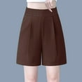 thumbnail image 2 of BLVB Women's Summer Dressy Shorts Casual Loose Work Office Shorts Plain Comfy Wide Leg Lounge Shorts with Pockets, 2 of 7