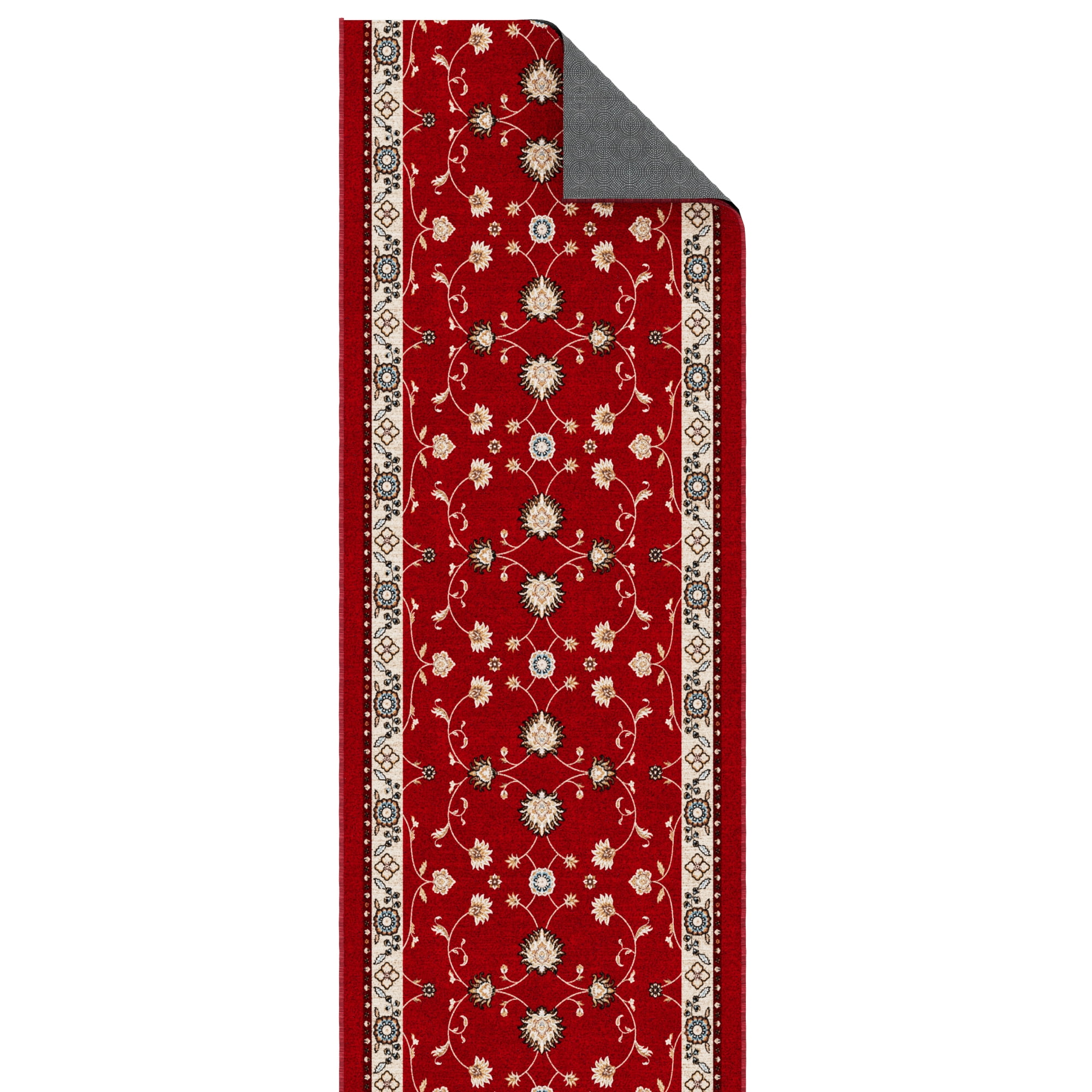 Ottomanson Aisle Runner Rug 1'10.5" x 25' Soft Non-Slip Indoor Rug, Mahal Red