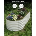 thumbnail image 3 of Planter Box Set – Galvanized Steel Gazebo Raised Oval Beds – Rust-Resistant – for Outdoor Gardening, Vegetables, Flowers & Herbs – Tool-Free Assembly – Open Base – 2 Pack – Beige – 300x120x45cm, 3 of 6