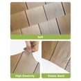 thumbnail image 4 of Brown Ombre Bar Stool Covers Set of 2, Vintage Country Wooden Stretch Washable Bar Chair Covers with Backs, Removable Pub Counter Height Chair Cover for Kitchen Dining Room Cafe, 4 of 7