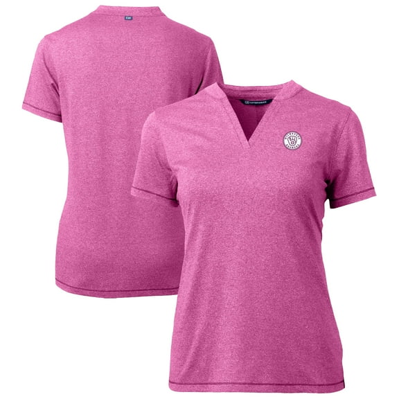 Women's Cutter & Buck Light Pink Milwaukee Brewers Forge Heathered Stretch Blade Top