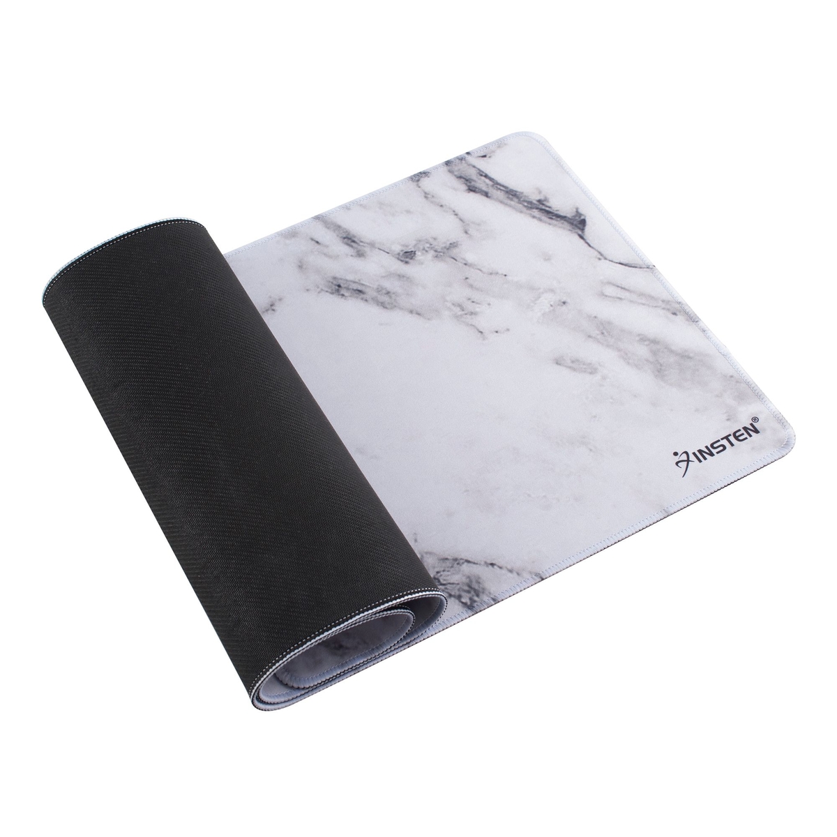 Insten Extended Gaming Mouse Pad Marble Design Long Mat (Size: 31" x 12") with Low Friction Smooth Surface and Non-Slip Backing for Desktop Mouse Keyboard Laptop White - image 3 of 9