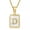 GOLD D, variant on 316L Stainless Steel Silver Gold A to Z Letters Shell Pendant Chain Necklace -GOLD K