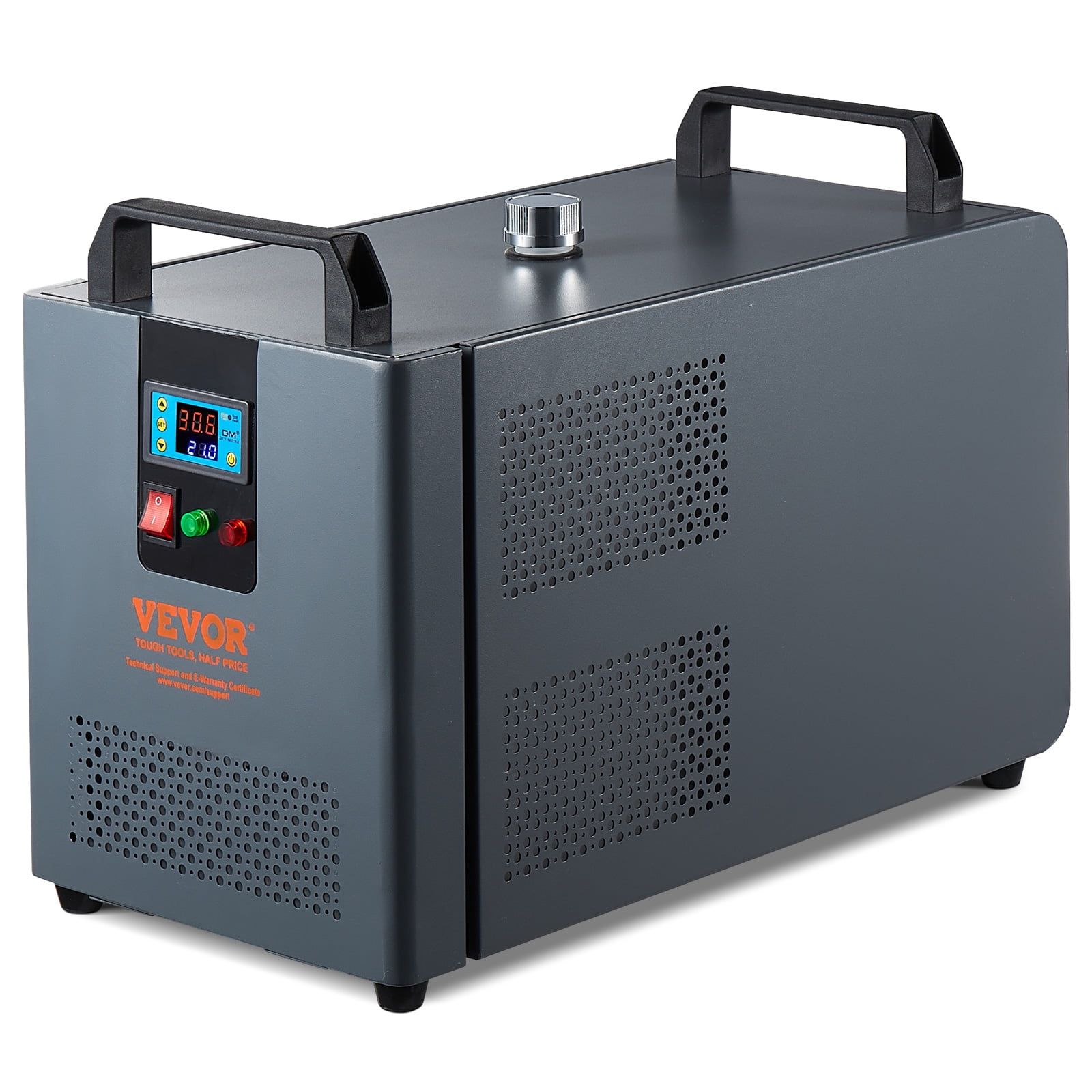 VEVOR Industrial Water Chiller, KH-6000, 200W Industrial Water Cooler Cooling System with Compressor 12 L Water Tank Capacity 7.8 L/Min Max Flow Rate, for CO2 Laser Engraving Machine Cooling Machine