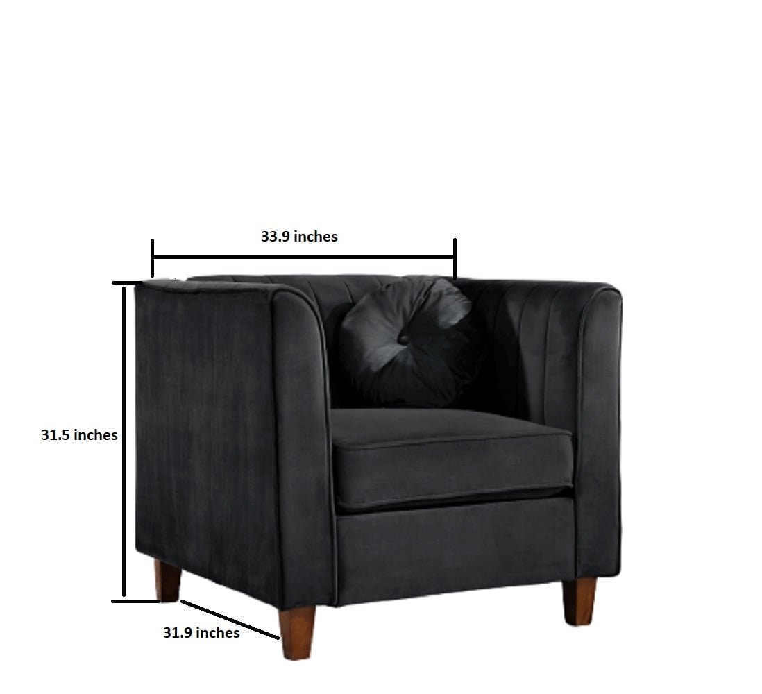 Uspridefurniture Arcola 32" Rolled Arm Chair,Black