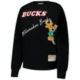 thumbnail image 2 of Women's Mitchell & Ness Black Milwaukee Bucks Hardwood Classics Home Team Pullover Sweatshirt, 2 of 3