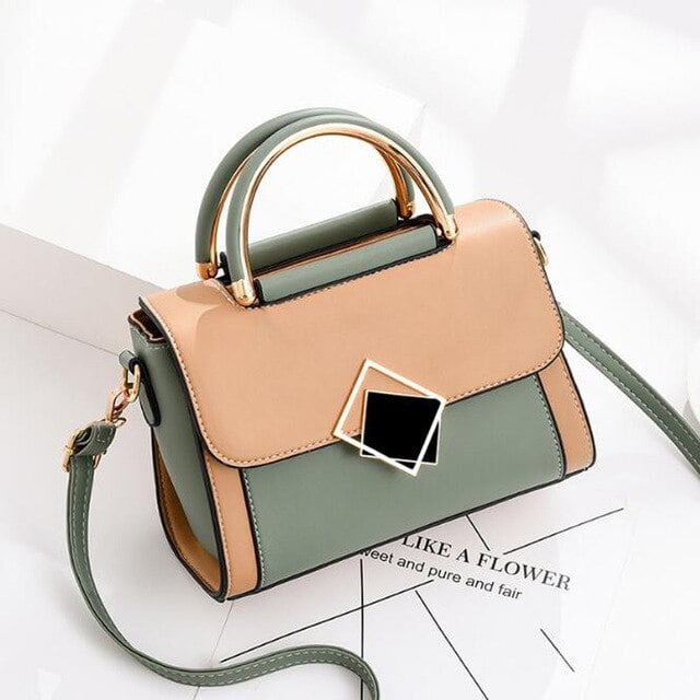 Small Ladies Square Leather Side Bag Purse Shoulder Handbags for