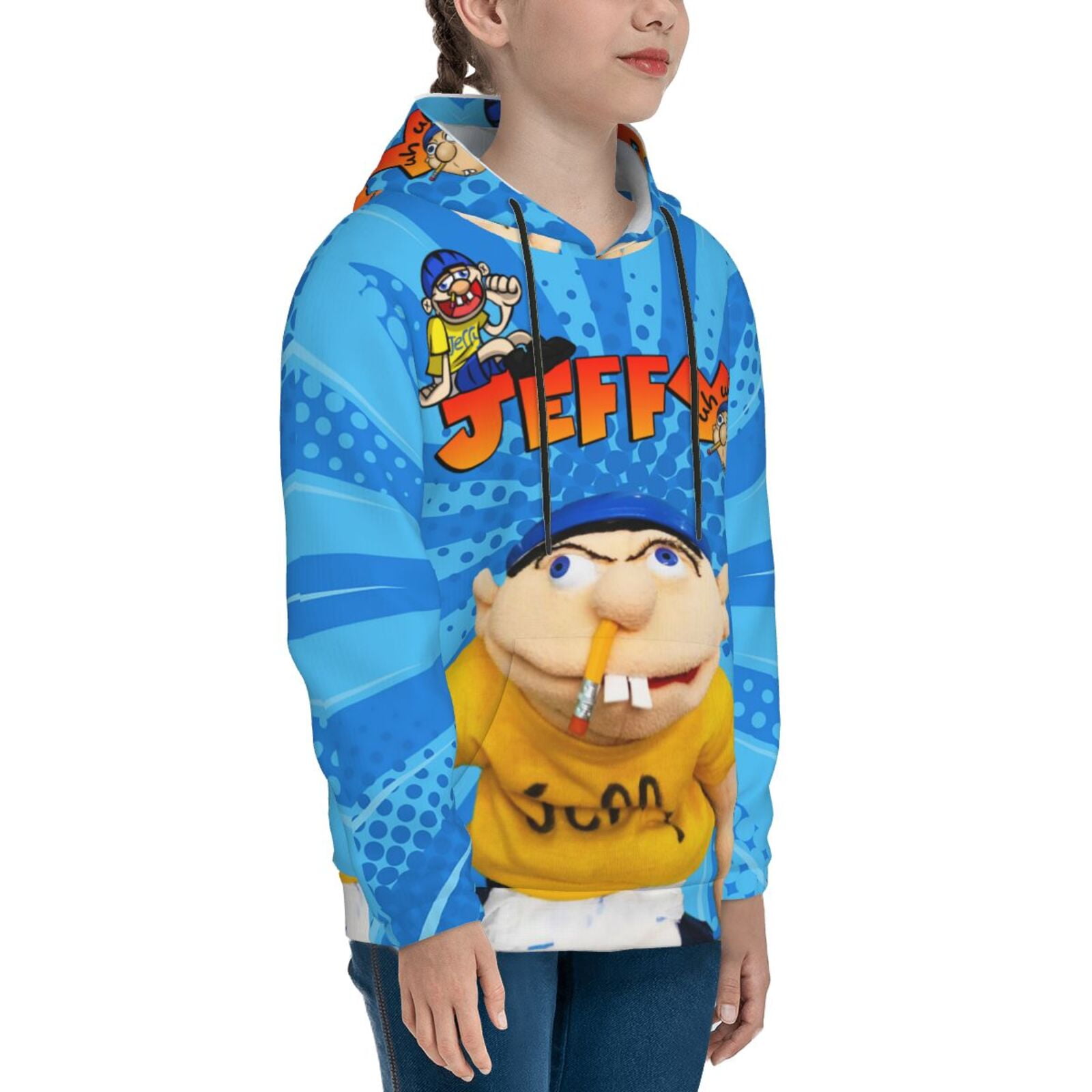 Sml Jeffy 3D Printed Hoodies Boys Girls Pullover Sweatshirt With Front  Pocket Medium - Walmart.com