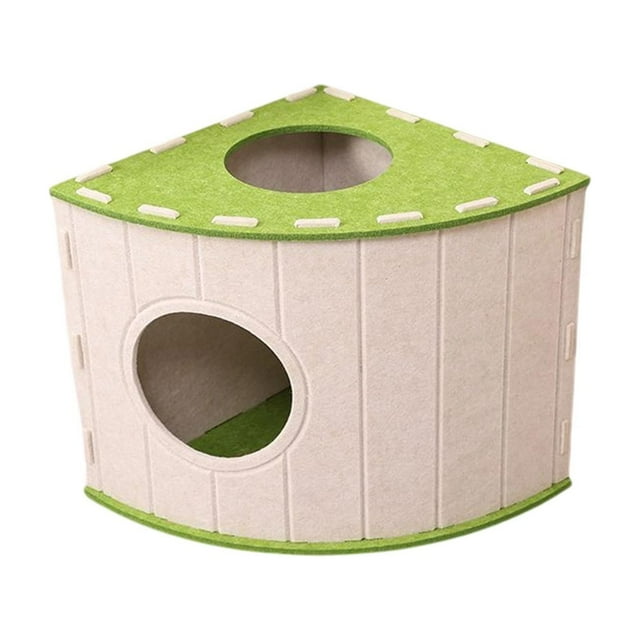 D Cats Bed, Pet Villa, Scratch-Proof Bed, Enclosed Sleeping Cave With Felt Material, Tool-Free Assembly, Multi-Cats Space For Cats, Kittens, Indoor Play, Corner Bed 23.62X15.75In 1.433Lb