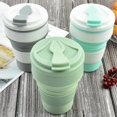 thumbnail image 4 of Tazas plegables de silicona con tapa, ultrafinas y que ahorran espacio, para actividades al aire libre, senderismo y acampada, 4 of 5