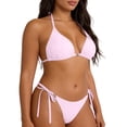 thumbnail image 6 of Ohufall Women Plus Size Bikinis Swimsuits High Cut Drawstring Halter Swimwear Backless Fashion Summer Beach Bathing Suit, 6 of 6