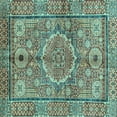 thumbnail image 1 of Ahgly Company Indoor Square Abstract Light Blue Modern Area Rugs, 4' Square, 1 of 4