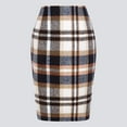 thumbnail image 2 of Pencil Plaid Skirts For Women Fall Winter High Waist Bodycon Knee Length Wool Midi Skirt With Slit Vacation Holiday Female Dailywear, 2 of 3