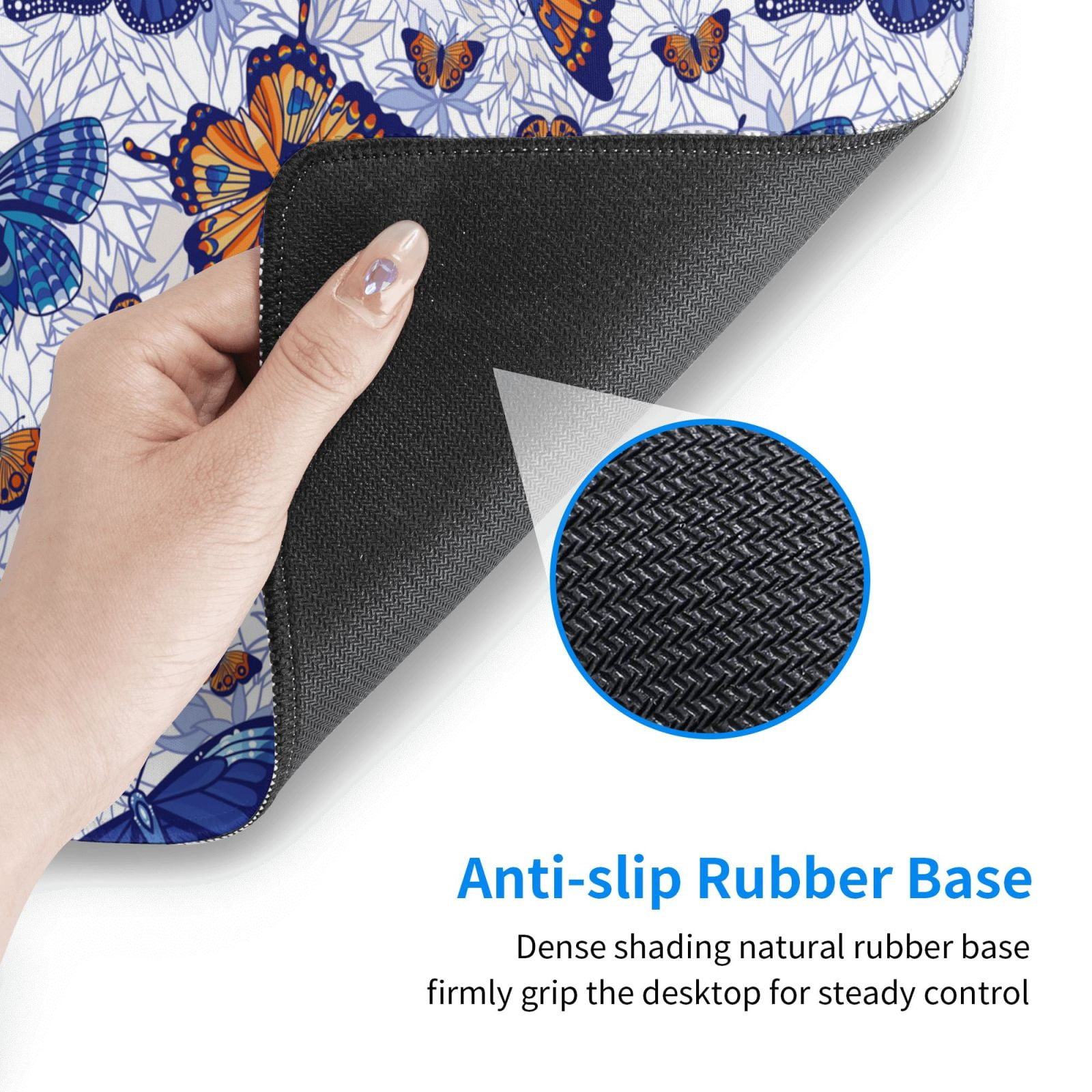 Rateoe Butterflies1 Print Mouse Pad - Extended Large Gaming Mousepad,Non-Slip Stitched Edge,16x29.5 Inch