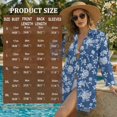 thumbnail image 5 of Renewold Swimsuit Coverup for Women Long Sleeve Button Up Shirt Breathable Button Down Shirts for Women Shirt Lightweight Resort Wear with Pockets Fashion Beach Tops, Blue White Floral Print, S, 5 of 7