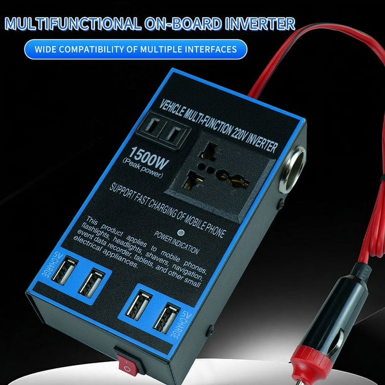 12 volt cigarette lighter inverter Taicans 1500W Power inverter DC 12V to 110V AC Car inverter with 4 USB Car  Adapter,12 Volt Battery inverter Car Cigarette Lighter for RV Truck,Car