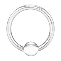 Ritastephens 14K White Gold Captive Bead Ring Body Jewelry