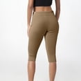 thumbnail image 4 of Kopltyrfg Women Capri Pants Plus Size Stretch Knee Length Leggings Elastic Waist Casual Summer Ladies Pull On Capris Khaki 2XL, 4 of 4
