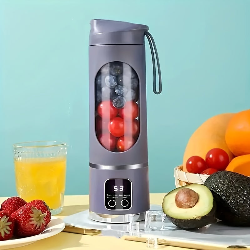 3-in-1 Portable Blender & Juicer - USB Rechargeable, Digital Display, Stainless Steel Blades - Wireless for Smoothies, Shakes, Juice - Perfect for Travel, Camping & Gifts