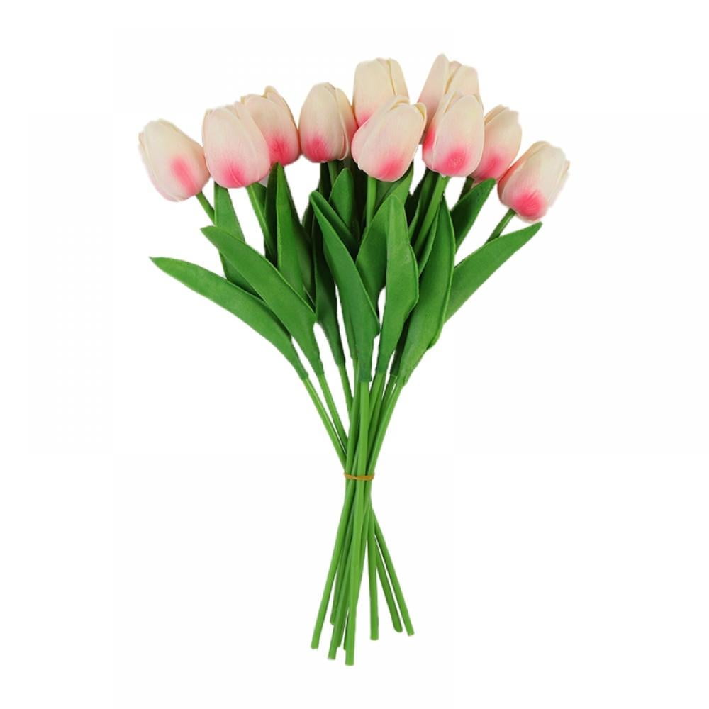 10PCS/Pack Flexible Silk Artificial Flowers Plastic Tulip Artificial