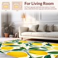 thumbnail image 2 of ODIKA 6'x9' Machine Washable Non-Slip Area Rug, Fresh Lemon Cluster Design Interwoven With Elegant Greenery Vines High Traffic Rug, Yellow, 136727, 2 of 7