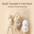 thumbnail image 4 of Manunclaims 5/10 Rings Hat Rack with Hooks for Hat Organizer, Baseball Wigs Caps Rack Holder Hanger Storage Wall Mounted Door Hanging Scarfs Rack for Door, Wall, Closet, Bathroom, 4 of 8