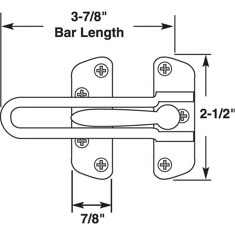Diecast, Antique Brass Plated, Swing Bar Door Guard Diecast, Antique Brass Plated, Swing Bar Door Guard