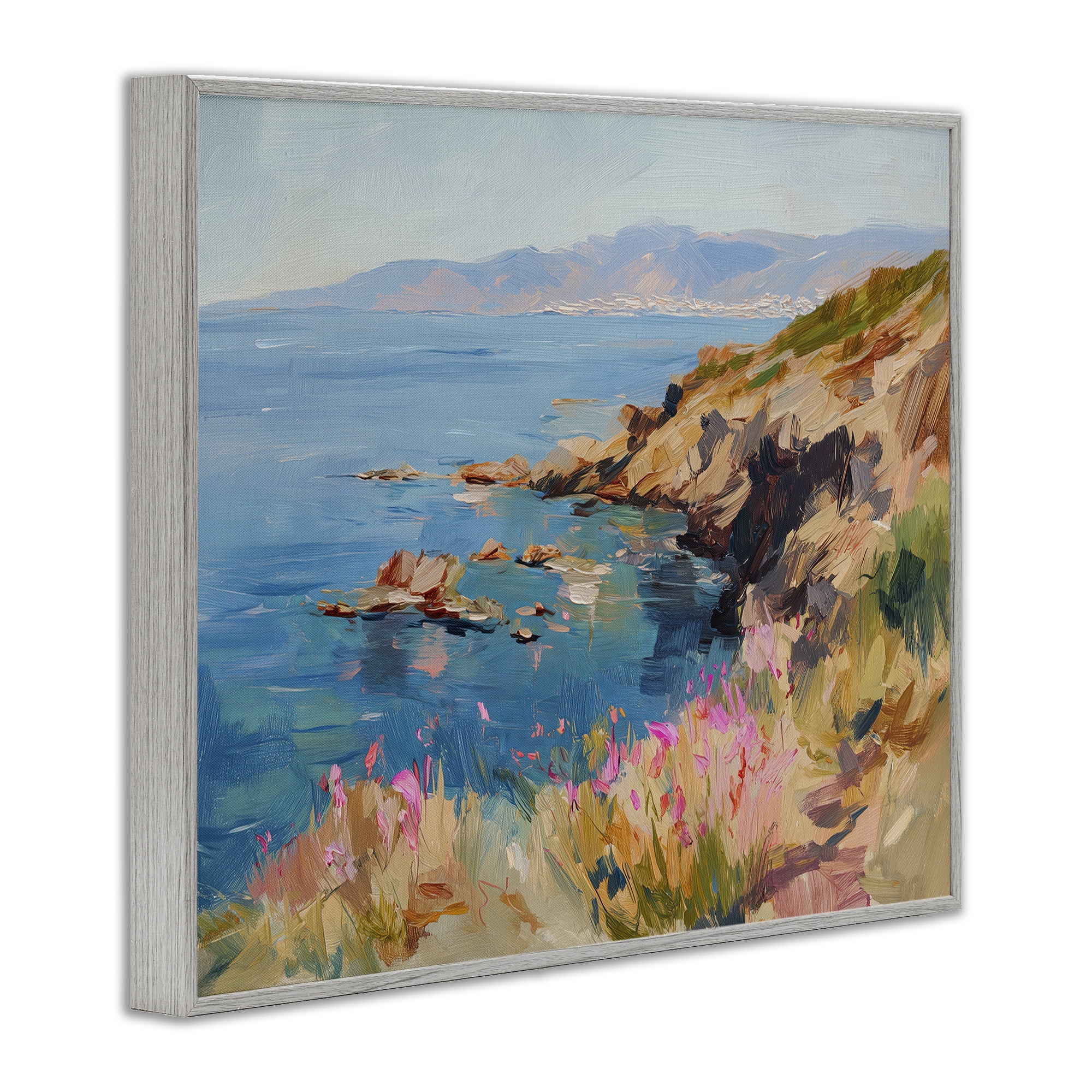 Stupell Industries Where Mountains Meet Sea Gray Framed Giclee Art, design by Svetlana Aleynikova