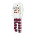 thumbnail image 4 of Family Matching Christmas Pajamas, Baby Romper/Letter Deer Snowflake Pattern Long Sleeve Tops and Plaid Pants Sleepwear Set, 4 of 10