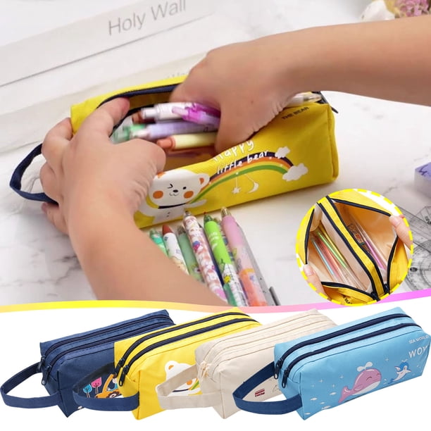 Estuario de Doble Capa y Gran Capacidad, Bonito Diseño Multicolor, Cierre de Cremallera, Amplio Espacio de Almacenamiento y Compartimentos, Neceser de Viaje para Maquillaje, Material de Oficina, Rega