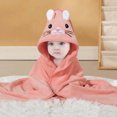 thumbnail image 2 of Baby Hooded Bath Towel Cartoon Bathrobe Baby Soft Coral Fleece Towel For Newborn Boy Girl Shower, 2 of 3