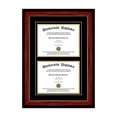 thumbnail image 1 of Double Diploma Frame with Double Matting for 17" x 14" Tall Diploma with Mahogany with Gold Lip 2" Frame, 1 of 6