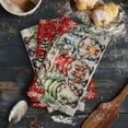 thumbnail image 6 of Red Christmas Kitchen Towels Set of 4, Water Absorbent Dish Towel, Winter Gnomes Xmas Pine Tree Snowflake Decorative Hand Towels - Quick Drying Cloth for Cooking Baking, 18x28 Inch, 6 of 8
