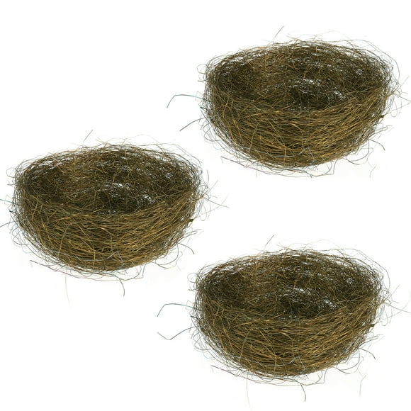 WORGEOUS 3Pcs Nido artificial Pascua Mini Hilo de color Nidos de pájaros para dulces Huevos (Color aleatorio)