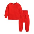thumbnail image 3 of WIBACKER 3M-8Y Thermal Underwear Set for Little Girls Boys Long Johns Kids Warm Cotton Pajamas Hight Waist Pjs, 3 of 6