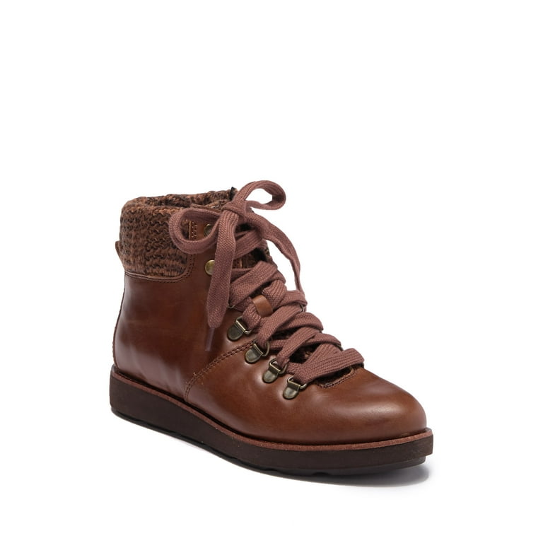 Bionica leather top lace up boots