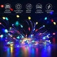thumbnail image 2 of Solar String Lights Outdoor Waterproof 50 LEDs 25FT 8 Modes Solar Fairy String Copper Wire Lights for Garden, Patio, Christmas, Wedding, Party Indoor Decorative (Multi-Color), 2 of 7