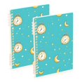 thumbnail image 2 of Haosy Clock Moon Star Notebooks 1-subject Journal 60 Sheets A5 College Ruled Paper Detachable Ring 8.3"x5.7", 2 of 8