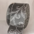 thumbnail image 2 of The Ribbon People Glitter Pewter Gray and Silver Swirly Whirl Wired Craft Ribbon 2.5 x 40 Yards, 2 of 2