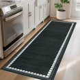 thumbnail image 1 of Washable Area Rug for Living Room, Solid Neutral Non Slip Large Rug with Rubber Backing, Low Pile Stain Resistant Modern Carpet for Bedroom Dining Room, 2×6 ft to 10×13 ft, Camel Gray Blue Black, 1 of 8