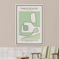 thumbnail image 3 of PixonSign Framed Canvas Print Wall Art Pablo Picasso Green Geometric Line Art Abstract Shapes Illustrations Modern Art Decorative Minimal Relax/Calm for Living Room, Bedroom, Office - 16"x24" WHITE, 3 of 5