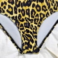 thumbnail image 4 of Yindaity Swimsuits for Girls Girls Swimsuit, Bathing Suits 3 Piece Twist Cross Bikini Sets Girls' Swimwear with Cover Up Skirt(Yellow,7-8 Years), 4 of 6