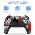 thumbnail image 4 of Skin Sticker for PS5 Slim Standard PS5 Pro Disc Digital Edition Console and Controllers Decals for Playstation 5 (Geometric Red Black Gray Solid Abstract ,PS5 Pro Standard), 4 of 5