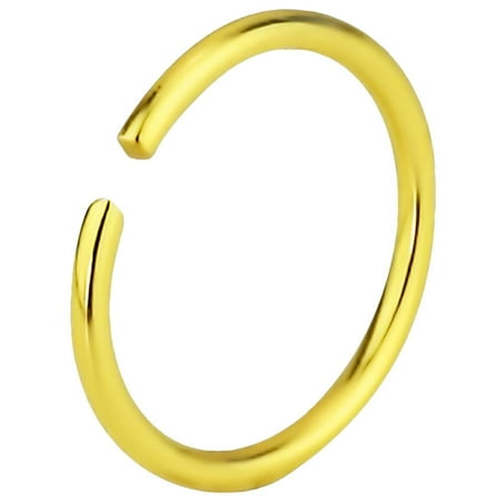 20g 18k Gold Plated Sterling Silver 8mm Seamless Nose Hoop