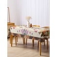 thumbnail image 3 of Happy Easter Rectangle Tablecloth, Bunny Eggs Spring Mushrooms Plants Brown Plaid Waterproof & StainResistant Tablecloth, Washable Oil-proof Table Cover for Dining/Party/Wedding/Buffet 54x108 In, 3 of 9