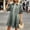 Gray, variant on WRFWUL Womens Vintage Washed Denim Shirt Dress Long Balloon Sleeve Button Down A Line Swing Ruffle Jean Dress with Pockets