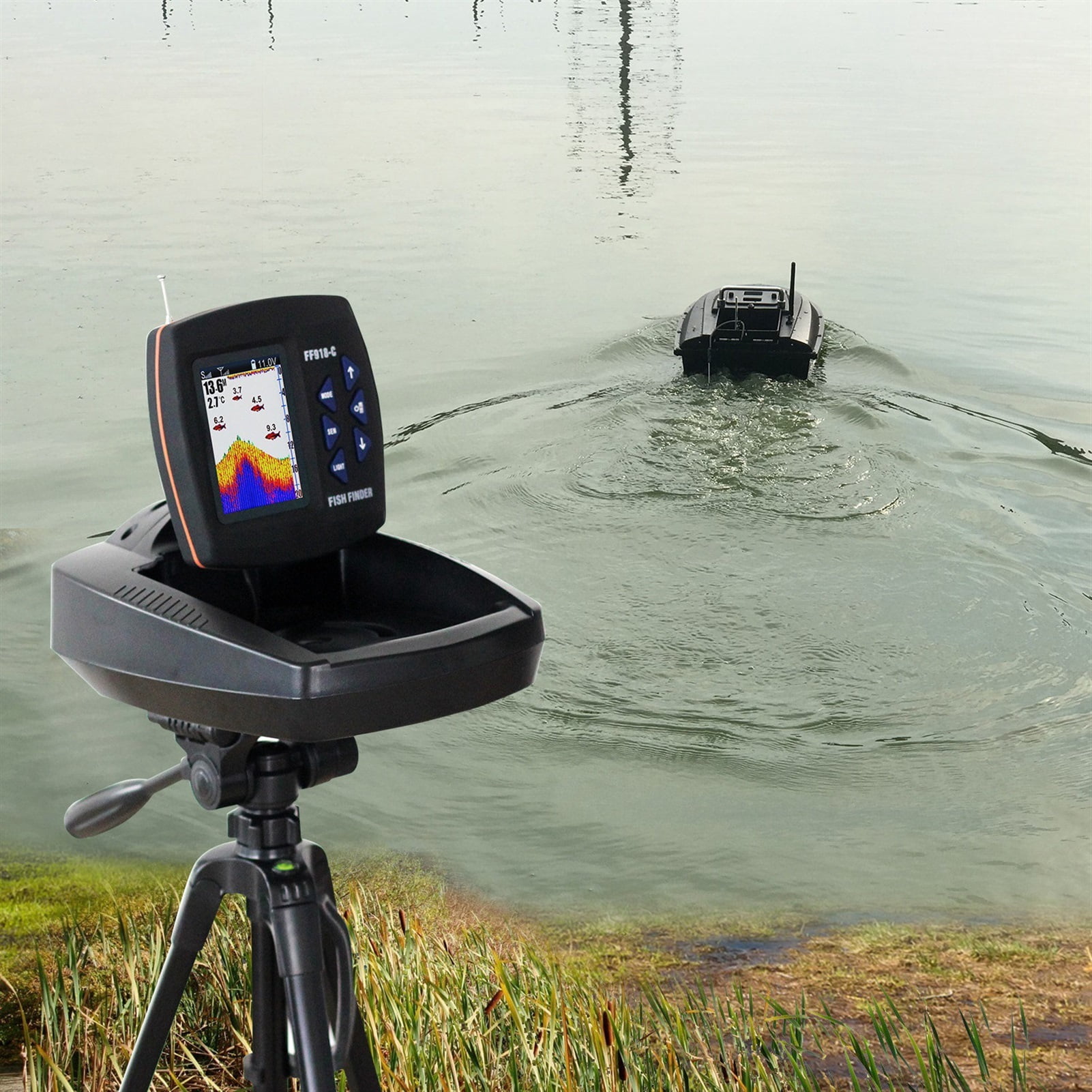 Remote Control Bait Boat Fish Finder 3.5" LCD Perating Range 300m Depth Range 100M Wireless ,Fishing Observation Device