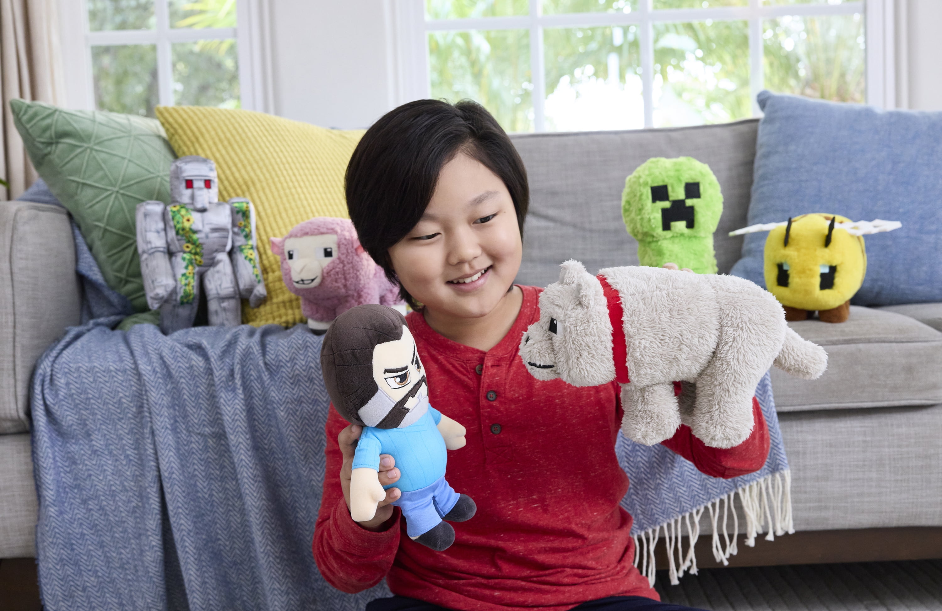 Minecraft Steve Plush Toy, 8-inch Collectible Soft Doll Inspired by A Minecraft Movie