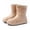 Khaki, variant on GobdXE Solid Mid Calf Rain Boots Waterproof Nonâ Thick Platform Sole Short Rain Booties Easy On off Outdoor Mud Boots for Boys Girls Beige,17-18 Years
