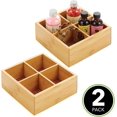 thumbnail image 2 of 2 pack bamboo compartmentalized storage box, drawer organizer for kitchen pantry cabinets for snacks, spices, etc., 2 of 5